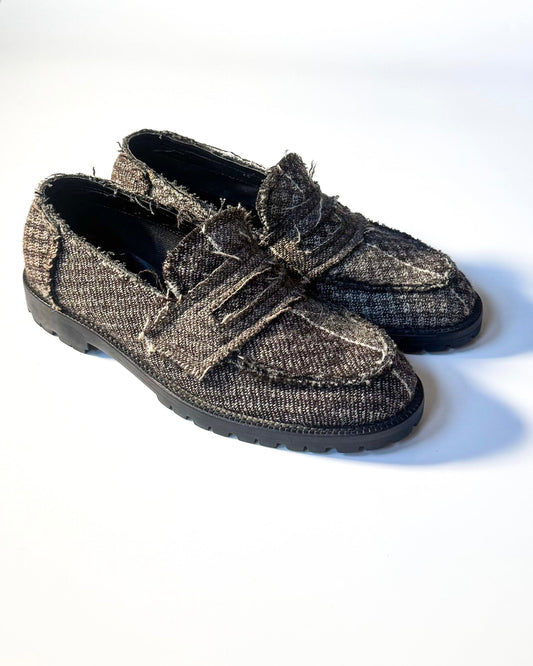 AW92 Raw Edge Tweed Style Loafers (JP26/ UK7.5)
