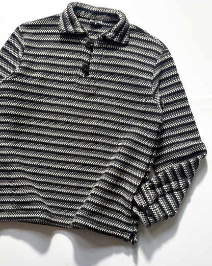 Early 2000s Black Grey White Chunky Knit Pullover (~M~)
