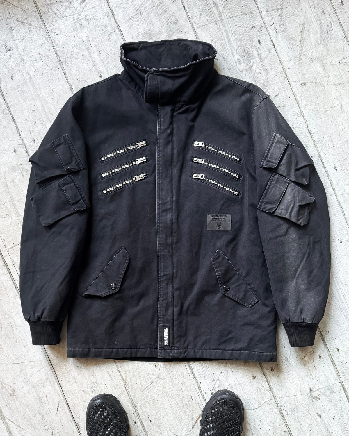 2002 Washed Black Cargo Moto / Astro Jacket (M~L)