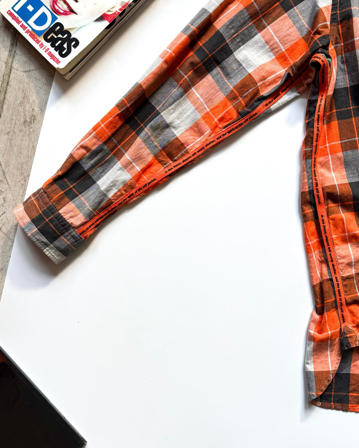1999 Orange Plaid Parasite Pocket Button Up Shirt (~L~)