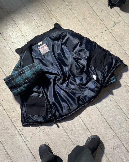 90s Harris Tweed Wool Plaid Puffer Jacket (OS)