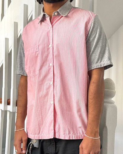 2004 Red Striped Short Sleeve Shirt (~M~)