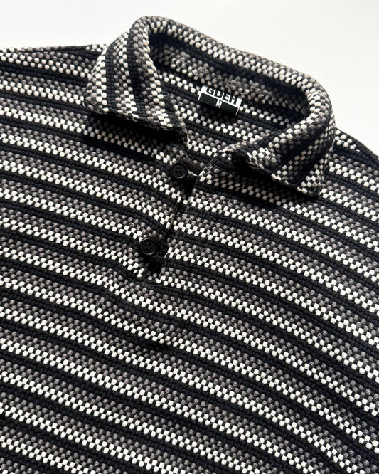 Early 2000s Black Grey White Chunky Knit Pullover (~M~)