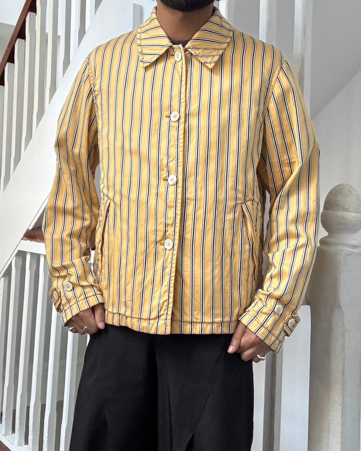 2003 Striped Yellow Light Work Jacket (~M~)